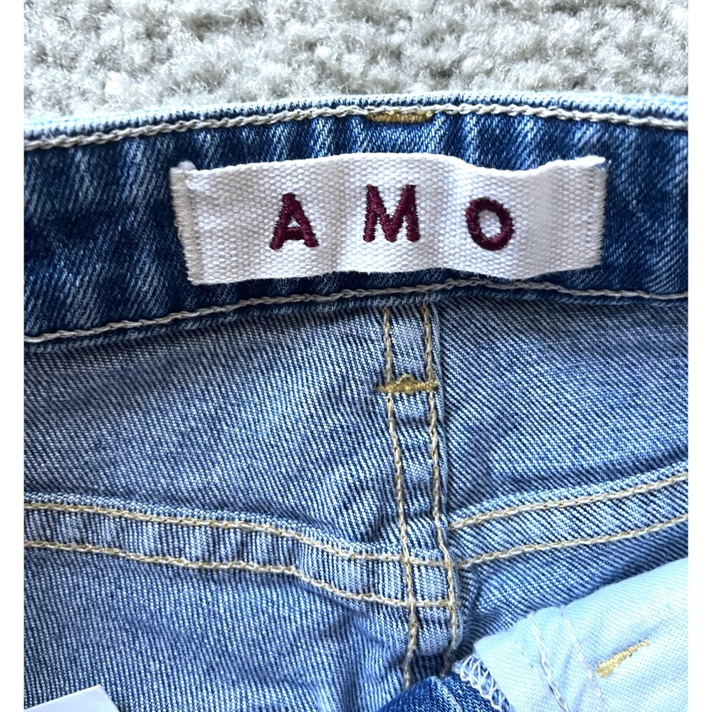 AMO Twist Dive Bar Skinny Jeans Size 24 Women’s Blue Crop Mid Rise 100% Cotton - Picture 7 of 11